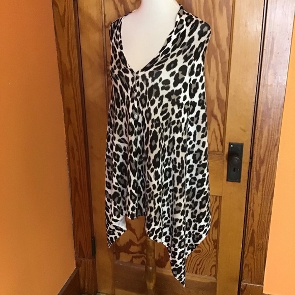 Chicos Layla Leopard Print Poncho Cover up - Picture 11 of 12